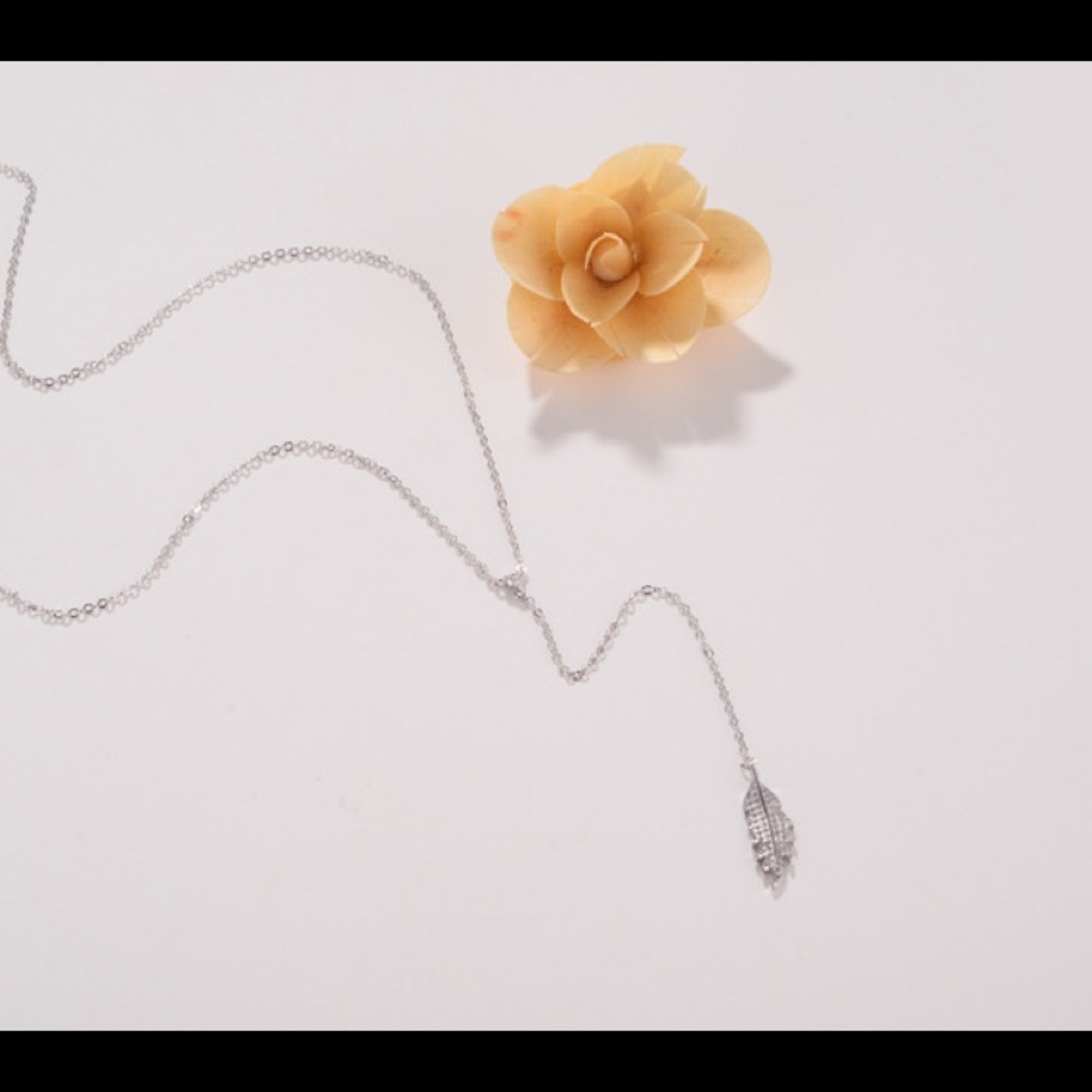 π· LAST 1 (925) FEATHER Y- NECKLACE - Picture 2 of 6